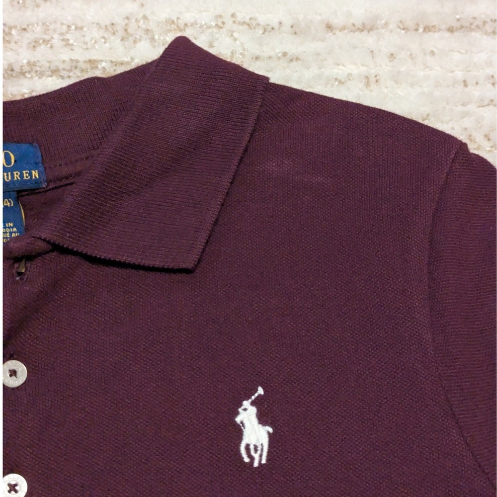 Polo Ralph Lauren Shirt Dress Kid Girls Sz L 12-14 Burgundy Pink Lot of 2 School - Picture 4 of 10